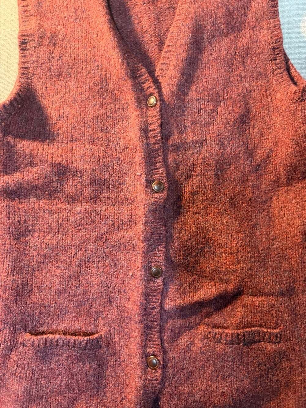 Vintage L.L. Bean 100% Pure Wool Button-Front Sweater Vest - Picture 3 of 5